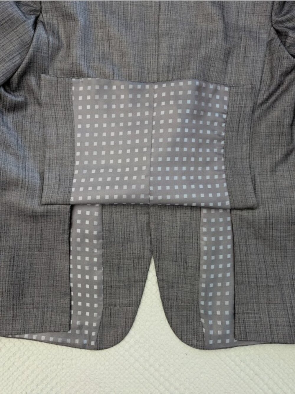 Tailored Men’s Brown Gray Blazer Smooth Suiting Fabric Double Vent - Picture 10 of 16